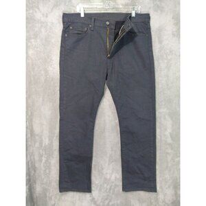 Levis 513 Jeans Mens 36x30 Black Denim Slim Straight Fit Mid Rise Dark Wash